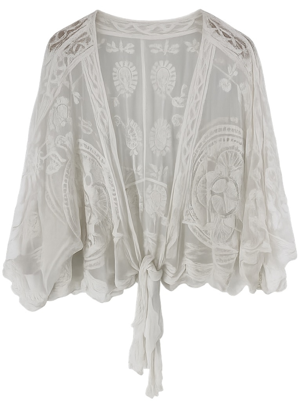 Rachel Zoe white Lace Bolero One size